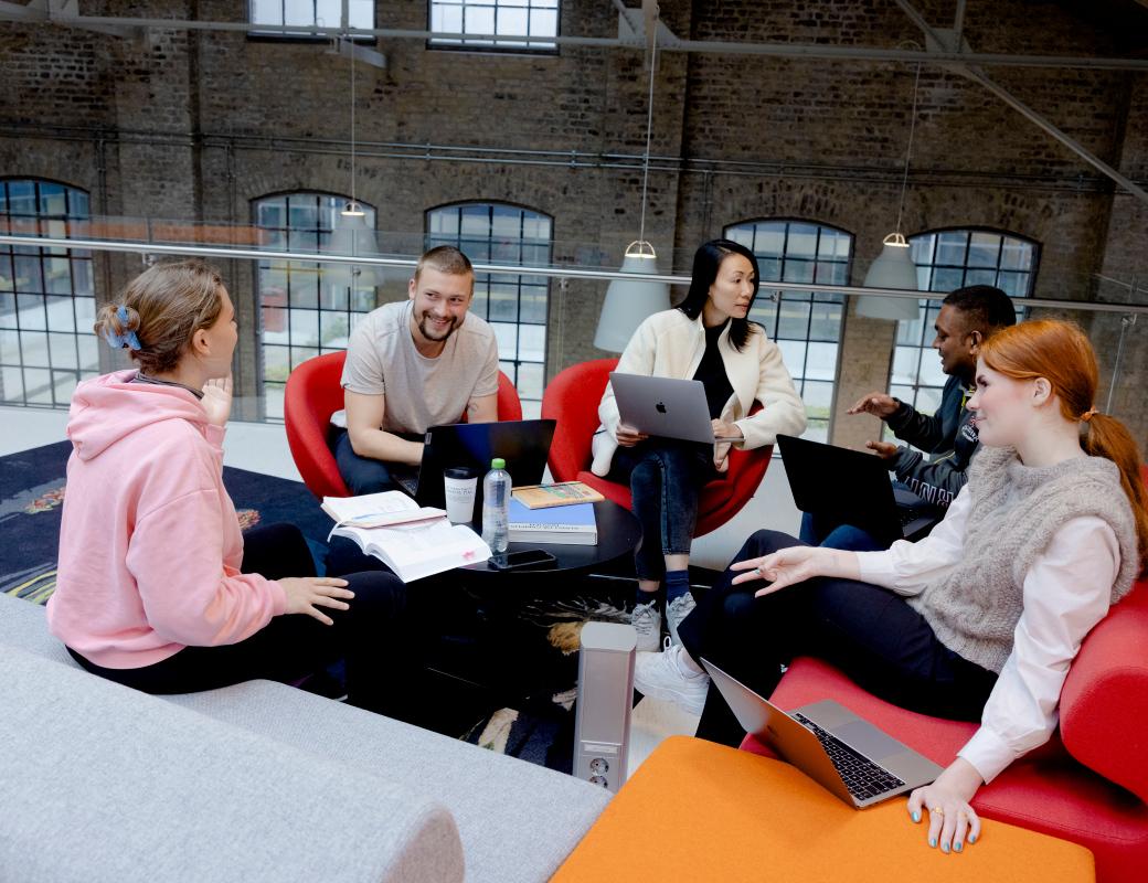 Group of students talking together